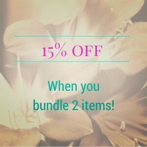 15% off of 2+ items 💗